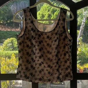 Anne Klein Black Floral Tank Top